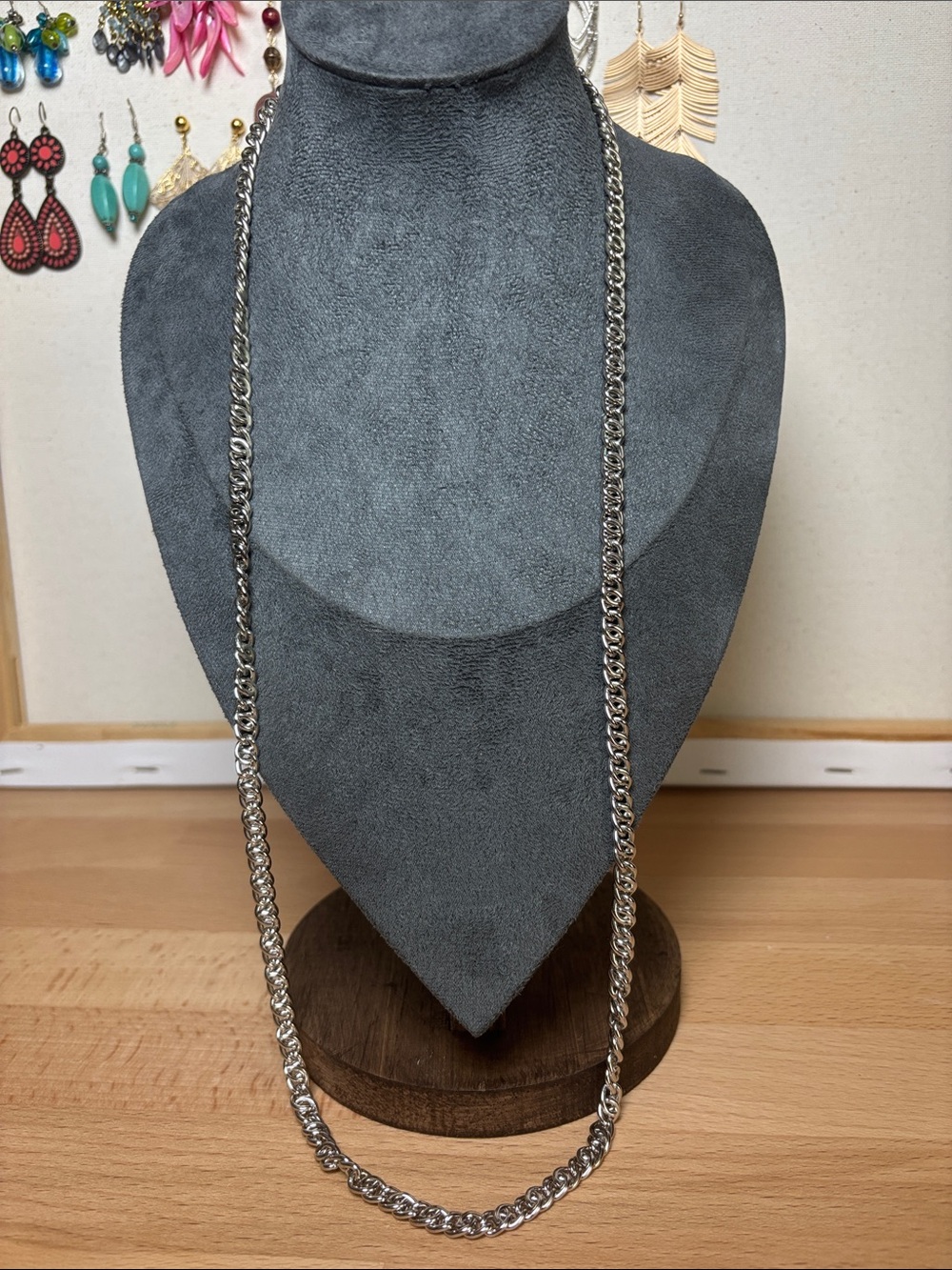 Signed Monet Classic Silver Rope Chain Necklace - Women Accessories